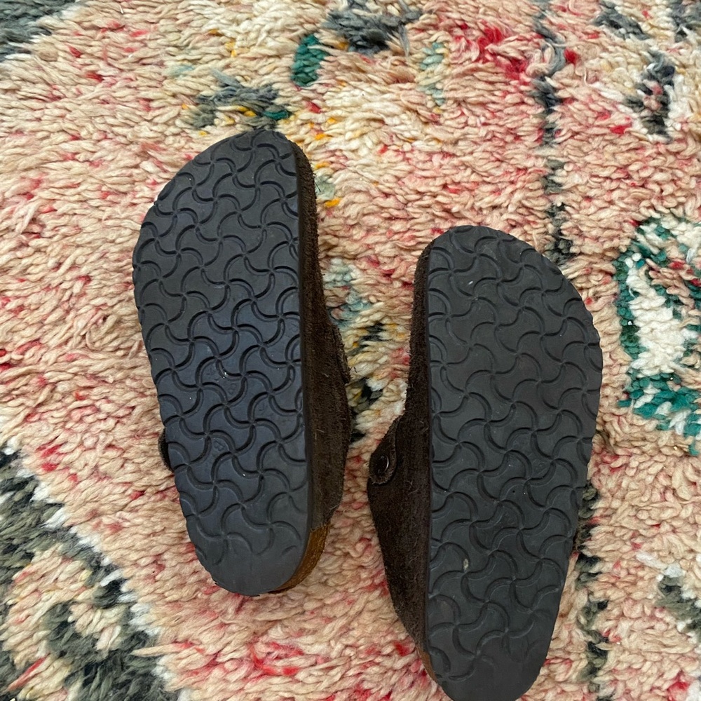 Birkenstock Brown Suede Boston Clogs - Picture 7 of 7